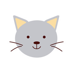 cute cat little animal head character