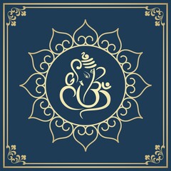 Fototapeta premium Ganesha, wedding card, royal Rajasthan, India 