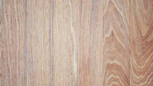Top oak wood table (Zoom in) Camera close-up Top view wood table texture space for product show.