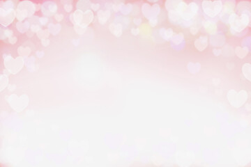 Beautiful pink heart bokeh background perfect for Valentines Day or Wedding Invitations. Free space for text. 
