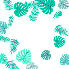 Trendy vector tropical pattern, great design for any purposes. Beautiful spring garden. Tropical backdrop. Summer green garden. Summer tropical leaf. Holiday decoration.