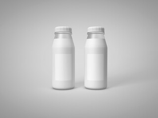 3D illustration. Plastic juice bottles isolated on white background