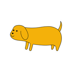 Little cute dog vector illustration.