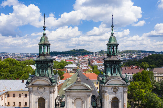 The Roman Catholic Church Of St. Mary Magdalene (House Of Organ And Chamber Music) In Lviv, Ukraine. View From Drone 