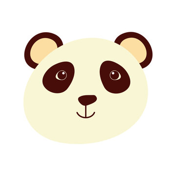 cute panda bear little animal head character