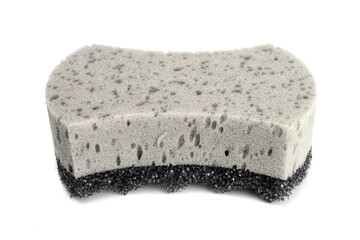 Grey bath sponge isolated on white