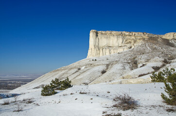 Fototapeta na wymiar White hills in Crimea
