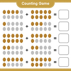 Counting game, count the number of Kiwi and write the result. Educational children game, printable worksheet, vector illustration