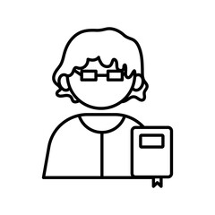 profession teacher worker avatar line style icon