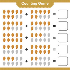 Counting game, count the number of Zapote and write the result. Educational children game, printable worksheet, vector illustration