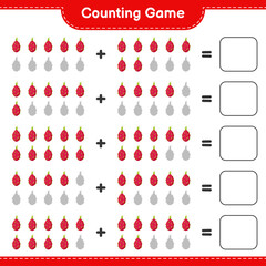 Counting game, count the number of Pitaya and write the result. Educational children game, printable worksheet, vector illustration