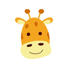 cute giraffe little animal head character