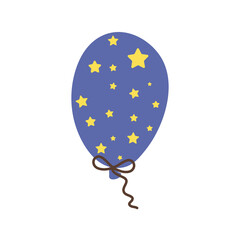happy birthday balloon helium with stars celebration flat style icon