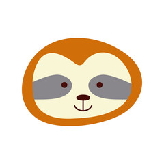 cute sloth little animal head character