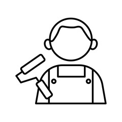 profession painter worker avatar line style icon