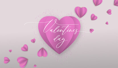 Valentine's day sale background with paper hearts. For wallpaper, flyers, invitation, posters, brochure, banners.