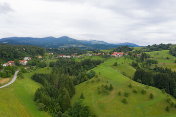 Fototapeta na wymiar Beautiful aerial views of Slovenia