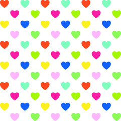 seamless pattern with colorful hearts