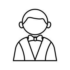 profession waiter worker avatar line style icon