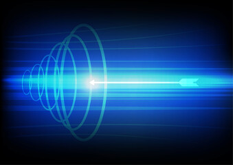 Vector : Abstract arrow and archery target on blue background