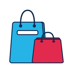 shopping bags flat style icons