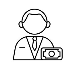 banker profession worker avatar line style icon