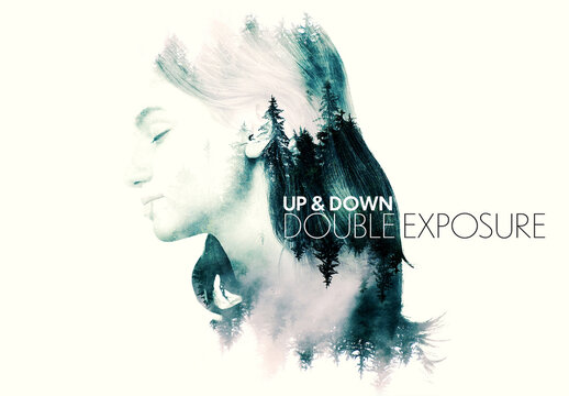 Up and Down Double Exposure Effect Mockup