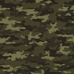 Fototapeta premium Camouflage military texture khaki pattern seamless print. Ornament