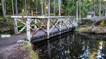 Vyborg. Park Mon Repos. Wooden bridge
