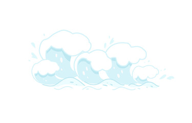 Sea waves. Flat vector cartoon illustration 