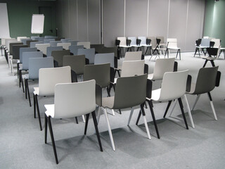 room with chairs and tables