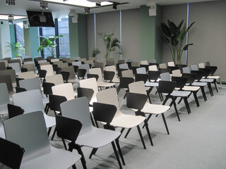 conference room with chairs and tables