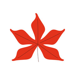 red color leave nature icon