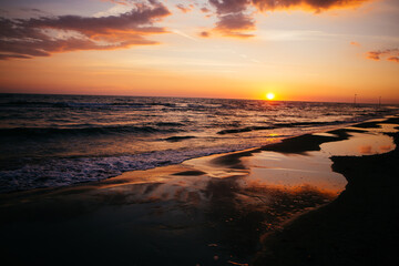 Obraz premium sea sunset landscape background image