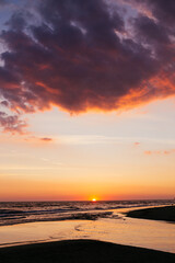 sea sunset landscape background image