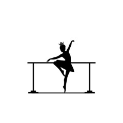 Ballerina silhouette icon isolated on white background