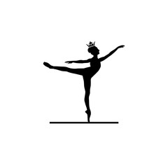 Ballerina silhouette icon isolated on white background