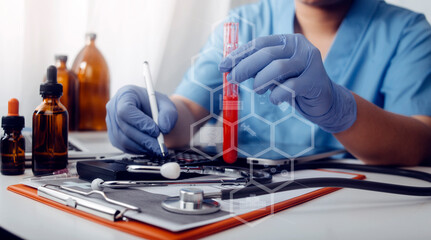 Health care researchers working in life science laboratory and analyzing microscope slides in research lab. New Epidemic Corona Virus. Corona virus outbreaking. 