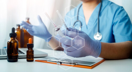 Health care researchers working in life science laboratory and analyzing microscope slides in research lab. New Epidemic Corona Virus. Corona virus outbreaking. 