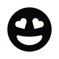 Smile in love emoticon icon love hearts in eyes vector