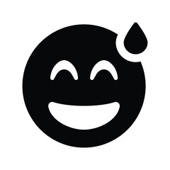 Obraz premium Grin beam sweat Vector icon