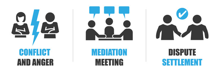 Conflict resolution and mediation vector illustration concept - obrazy, fototapety, plakaty