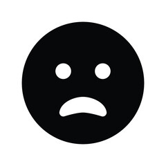 Slightly frowning emoticon vector Icon