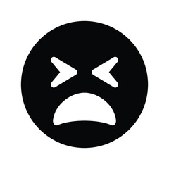 tired face cartoon vector Emoji smile icon symbol 