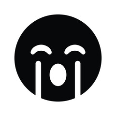 A sad crying emoticon smiley face character vector image