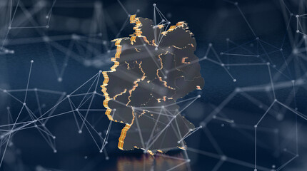 germany map dark 3d digtial