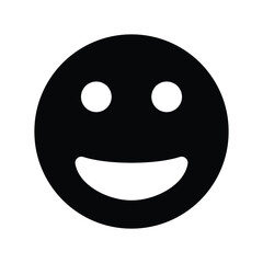 Simple emoticon emoji smile laugh face icon vector