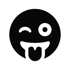 Grin tongue wink Vector icon