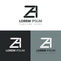 ZH Abstract Letters Logo Monogram