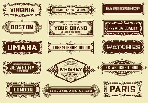 Set of Vintage Banners